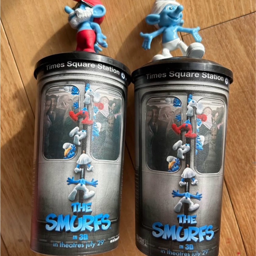 FREE ADD ON - The Smurfs 3D Movie Cups with Figurines